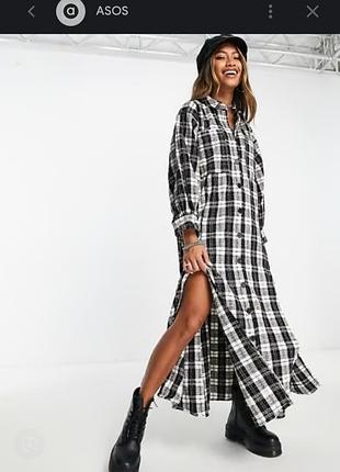 Жіноча сукня-сорочка asos в клітинку