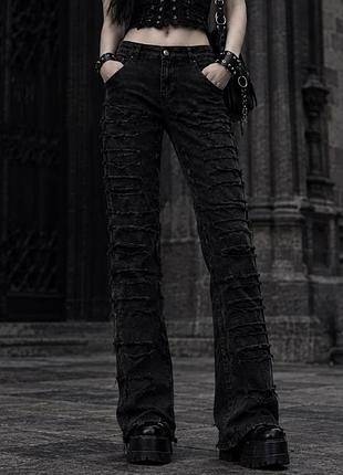 Gothic/punk distressed jeans unisex