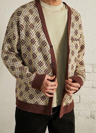 Кардиган чоловічий kickers uo exclusive ecru check xl