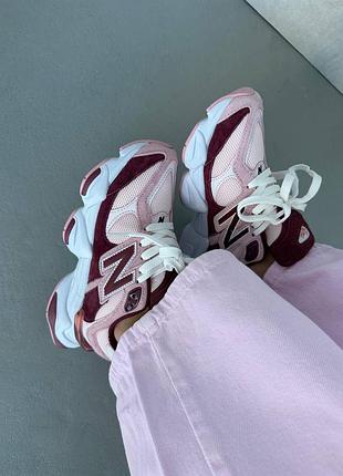 😍 жіночі кросівки new balance 9060 | pink / burgundy (4)