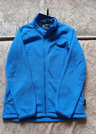 Кофта унісекс флісова jack wolfskin синя на застібці