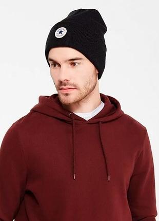 Унисекс шапка бини converse chuck taylor all star beanie (черная)