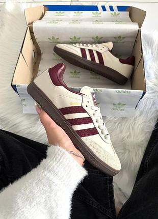 Кроссовки унисекс wmns samba beige burgundy