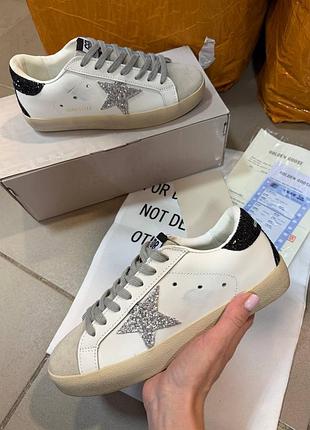 Р.36-41 golden goose super-star white beige black gg007