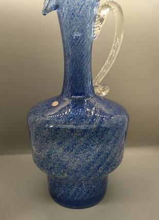 Велика вінтажна ваза-кувшин мурано (murano art glass) з клеймом-наклейкою, 32 см