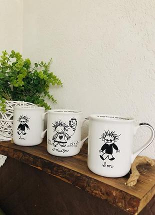 Чашка enesco марси с человечками 400 мл