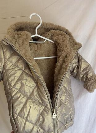 Шикарна двостороння куртка le chic (оригінал), р. 86-92 (на 1,5–2 роки). в ідеалі!