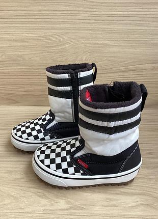 Дитячі зимові чоботи vans, чорно-білі, розмір 29, устілка 18,3 см