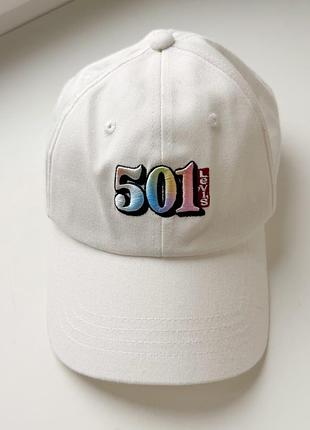 Белая хлопковая бейсболка, кепка levis 501
