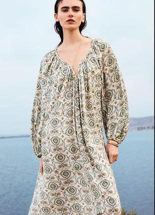 Максі сукня туніка оверсайз h&m, у стилі бохо