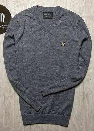 Мужской шерстяной свитер lyle & scott, размер m