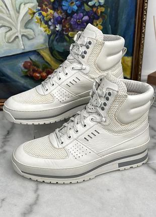 Louis vuitton harlem high top sneakers white leather чоловічі кросівки оригінал 41 eur
