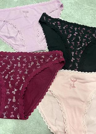 Набір бавовняних трусиків victoria’s secret трусики вікторія сікрет