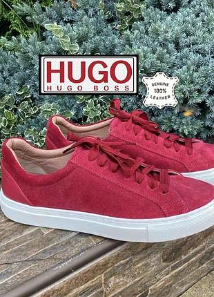 Hugo boss стильні фірмові шкіряні жіночі кросівки снікерси натуральна шкіра 38р. оригінал