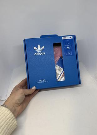Дитячий подарунковий набір adidas для дівчинки, боді та шапка, рожевий