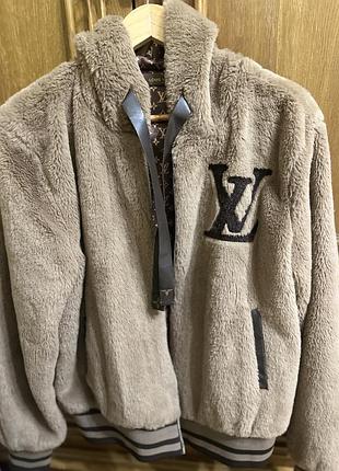 Куртка  louis vuitton бомбер, бежева, розмір l