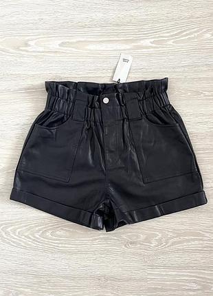River island жіночі, нові, ексклюзивні шорти з кишенями, з якісної екошкіри
