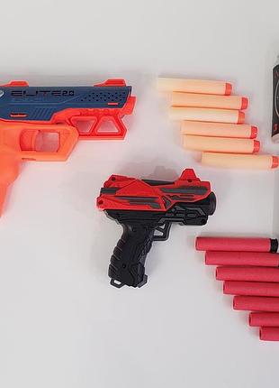 Набір бластер nerf elite 2.0 slyshot (hasbro f6356) + 6 патронів  (оригінал) та зручний міні бластер.