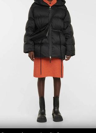 Пуховик acne studios hoode coat black