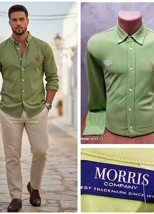 Безупречная рубашка из текстурной хлопковой ткани бренда morris company