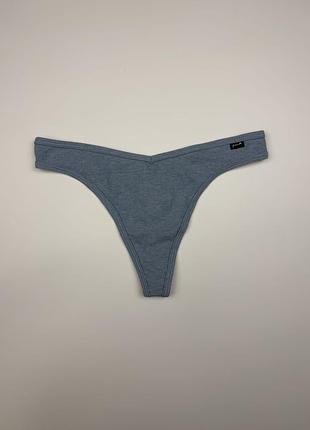 Трусики-стрінги victoria’s secret pink waffle knit thong — блакитні