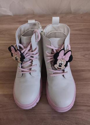 Дитячі демісезонні черевики primark disney білі з рожевим, розмір 28 (18,5 см)