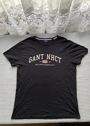Футболка чоловіча gant,чорна,розмір l-xl