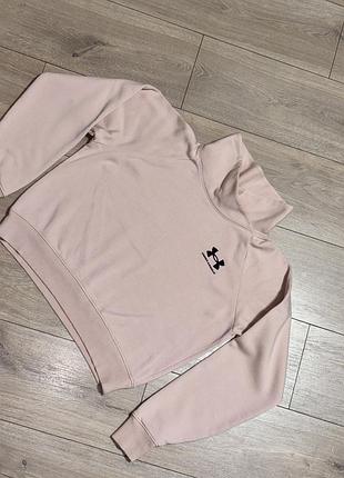 Укорочений світшот under armour rival fleece, розмір xs, пудровий