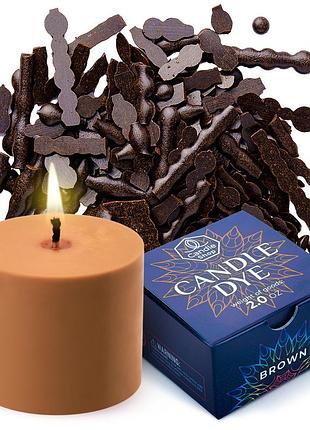 Краситель коричевый для изготовления свечей хлопья candle shop 57 грамм