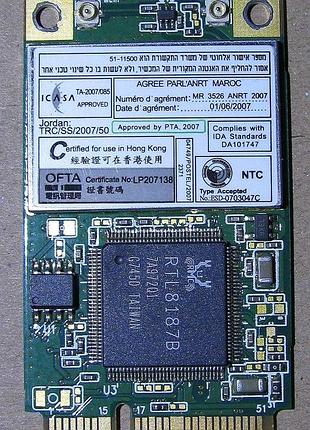 Мережева картка realtek mini pci-e rtl8187b wifi