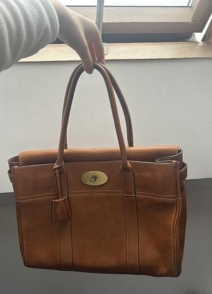 Сумка шкіряна mulberry bayswater в кольорі oak