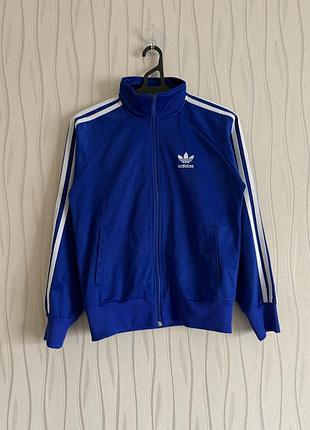 Оригінальна вінтажна жіноча олімпійка adidas на лампасах розмір м синього кольору