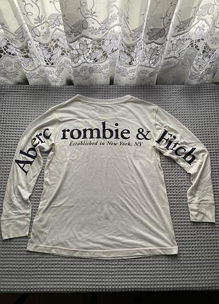 Лонгслів abercrombie&fitch,білий,розмір м