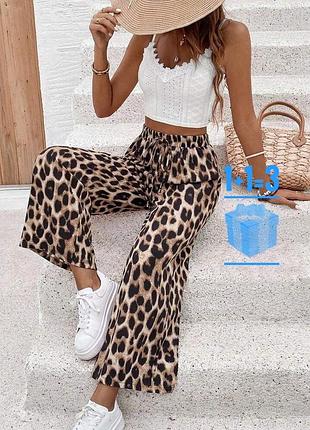 Штани брюки в леопардовий принт shein m
