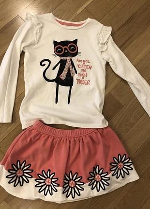 Повсякденний костюм для дівчинки gymboree, білий з рожевим, 4t