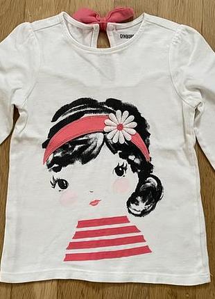 Реглан для дівчинки gymboree білий з аплікацією 4 роки