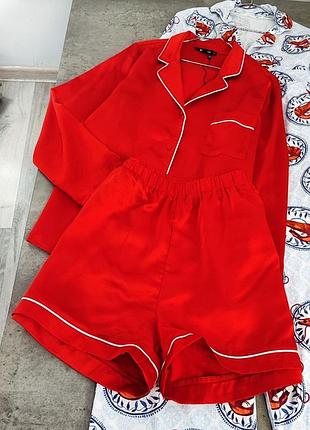 Красная сатиновая пижама missguided