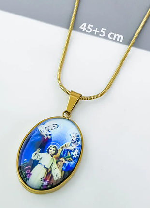 Підвіска ладанка кольорова, р.45+5 см; stainless steel xuping 18к