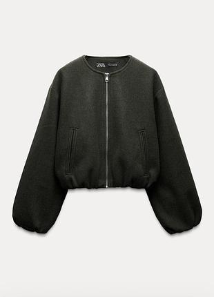 Куртка жіноча zara бомбер хакі