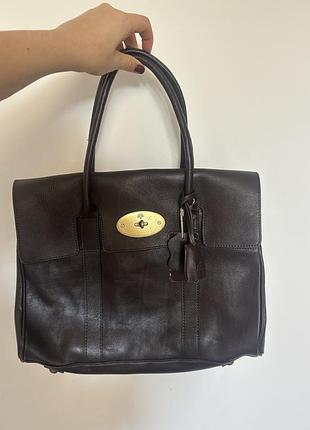 Сумка шкіряна mulberry bayswater коричнева