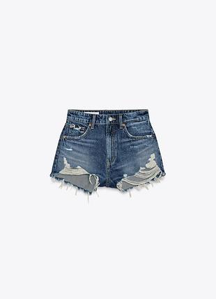 Джинсовые шорты zara с высокой посадкой curved