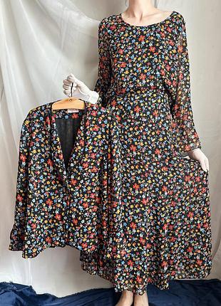 Жіночий вінтажний шовковий костюм-трійка caroline charles, xl-2xl, різнокольоровий