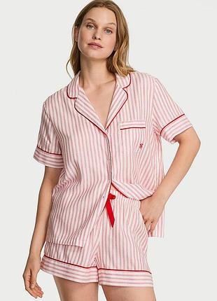 Женская мягкая фланелевая пижама с шортами victoria’s secret flannel - s и m - оригинал сша