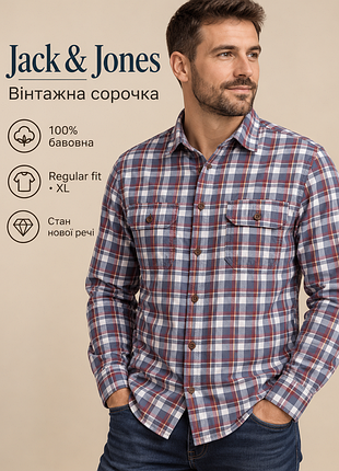 Грузовая мужская рубашка фирмы jack &amp; jones