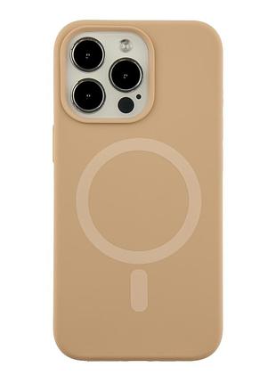 Чехол glow silicone case с magsafe для iphone 13 pro защитный силиконовый с микрофиброй внутри desert gold