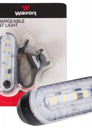 Аккумуляторная передняя велосипедная фара walfort rechargeable front light — 8 лм, usb-c, ipx4, 4 режима