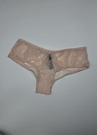 Жіночі мереживні трусики victoria’s secret у ніжному пудрово-рожевому кольорі