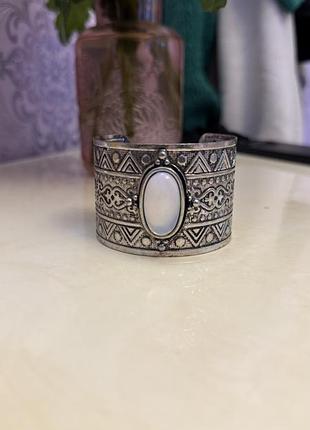 Браслет-манжет для жінок, металевий, етно-стиль