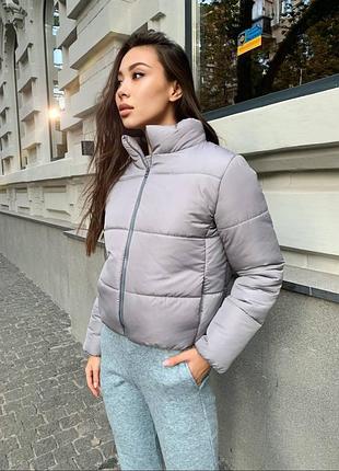 До -10° 🍂❄ демисезонная матовая стеганая утепленная силиконом дутая куртка с высоким воротом