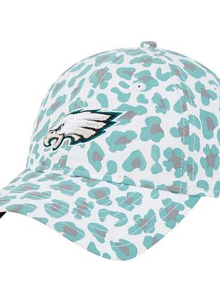 Женская регулируемая бейсболка new era active leopard 9twenty с леопардовым принтом команды philadelphia eagles - белая.